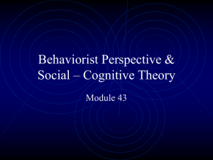 Social – Cognitive Theory
