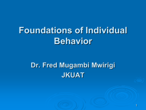 Lecture 2 Foundations of Individual Behavior