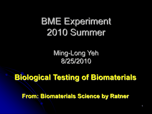 Biological Testing of Biomaterials From
