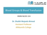 Blood Groups & Blood Transfusion