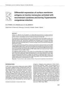 Differential expression of surface membrane Trypanosoma congolense