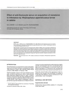 Effect of anti-thyn:-ocyte serum on acquisition of resistance Rhipicephalus appendiculatus