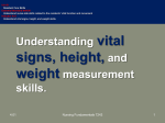 Unit 4.01 Understand vital signs, height and weight skills