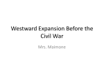 Westward Expansion Before the Civil War
