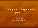 Campaign for Independence (part II)