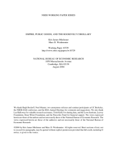 NBER WORKING PAPER SERIES EMPIRE, PUBLIC GOODS, AND THE ROOSEVELT COROLLARY