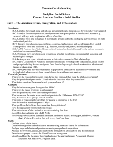 Common Curriculum Map  Discipline: Social Science Course: American Studies – Social Studies