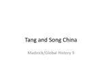 China: Tang and Song Dynasties