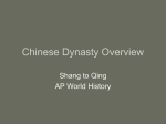 Chinese Dynasty Overview