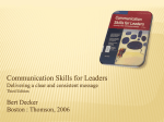 Communication Skills for Leaders Delivering a clear and consistent