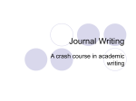 Journal Writing