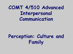COMT 4/510 Advanced Interpersonal Communication Perception