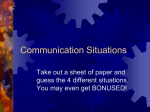 Communication Situations