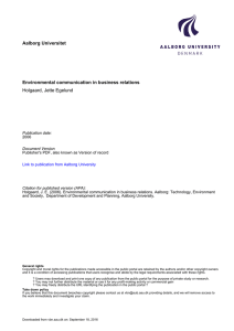 Aalborg Universitet Environmental communication in business relations Holgaard, Jette Egelund