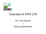 Overview of STAT 270