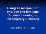 Using Assessment to Improve Statistics Instruction (the Web ARTIST