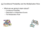 3.2 Conditional Probability and the Multiplication Rule