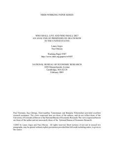 NBER WORKING PAPER SERIES WHO SHALL LIVE AND WHO SHALL DIE?