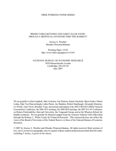 NBER WORKING PAPER SERIES PREDICTABLE RETURNS AND ASSET ALLOCATION: