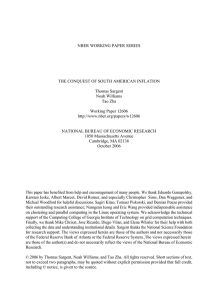 NBER WORKING PAPER SERIES THE CONQUEST OF SOUTH AMERICAN INFLATION Thomas Sargent