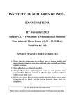 INSTITUTE OF ACTUARIES OF INDIA EXAMINATIONS 11