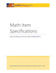 Math Item Specifications HIGH SCHOOL (STATISTICS AND PROBABILITY)