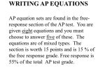 WRITING AP EQUATIONS AP equation sets are found in the free