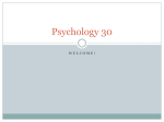 Psychology 30 - Prairie Spirit School Division
