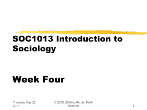 SOC1013 Introduction to Sociology