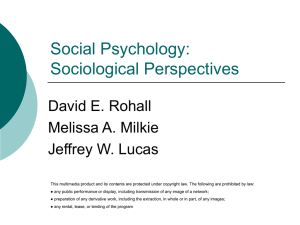 Social Psychology: Sociological Perspectives