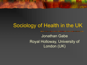 Sociology of Health in the UK