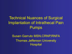 Technical Nuances of Surgical Implantation of Intrathecal Pain Pumps