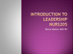 Introduction to Leadership NURS205