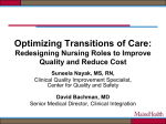 Optimizing Transitions of Care: Redesigning nursing roles