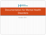 Documentation for Mental Health Disorders