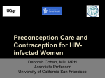 Preconception Care and Contraception for HIV