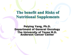Natural Products and Nutritional Supplements as