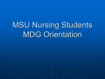 MSU Nursing Students MDG Orientation