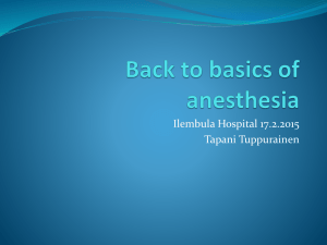 Back to basics of anesthesia