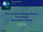 The Practical Nurses Role in Preventing Medication Errors