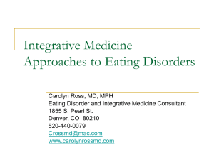 Integrative Approaches to Eating Disorders