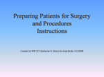PreparingPatients for Surgery and Procedures Instructions