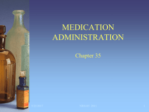 MEDICATION ADMINISTRATION Chapter 35