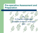 Pre-operative Assessment and Preparation