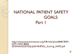 NATIONAL PATIENT SAFETY GOALS