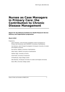 Nurses as Case Managers in Primary Care: the Contribution to Chronic Disease Management
