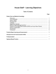 House Staff – Learning Objectives Table of Contents