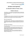 All About Joint Injections  An information leaflet for Parents / Carers