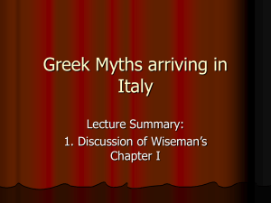 Greek Myths arriving in Italy