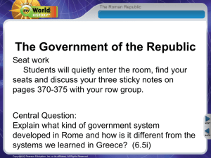 Roman Government - Mr. Huff`s Class